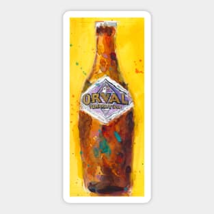 Orval Trappist Ale Beer Watercolor - Belgium Beer Art Print Sticker